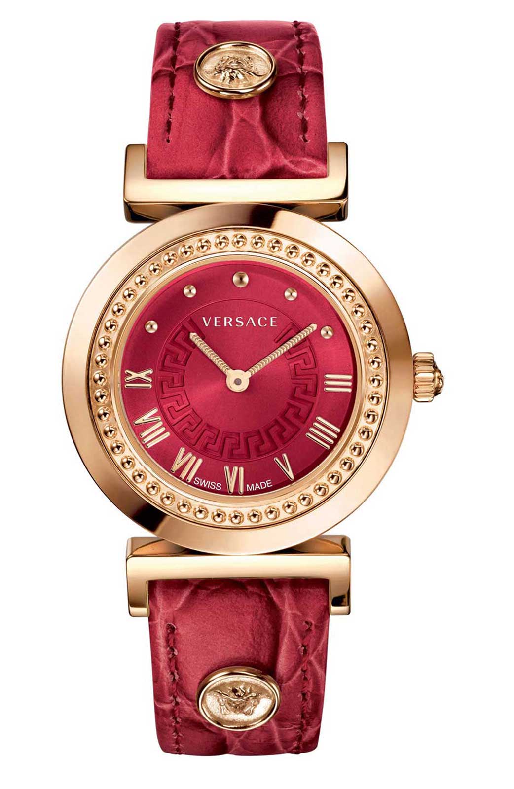 Versace QUARTZ watch 762.3 RED CALF STRAP - Click Image to Close